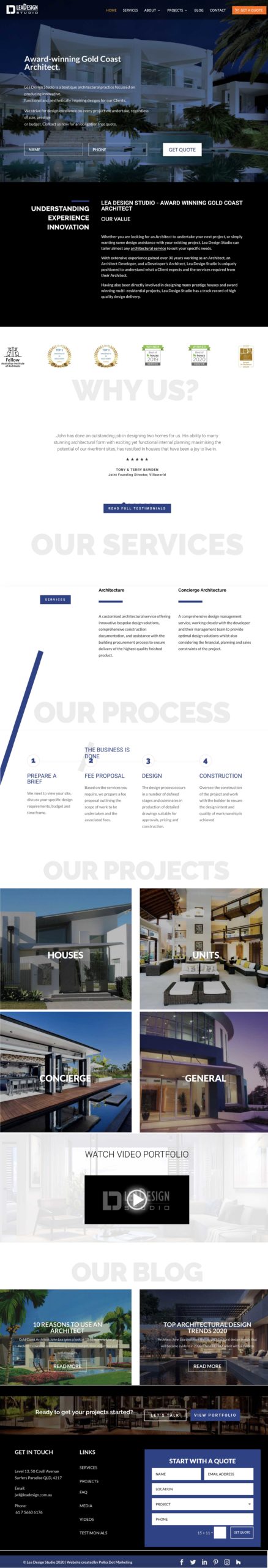 lea design studio web page